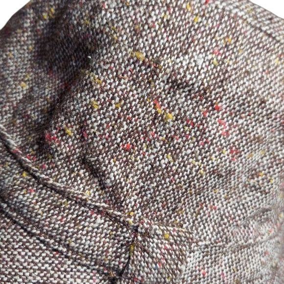 The Vagabond Pocket Hat Vintage Union Made Fedora Brown Red Tweed - Picture 8 of 15